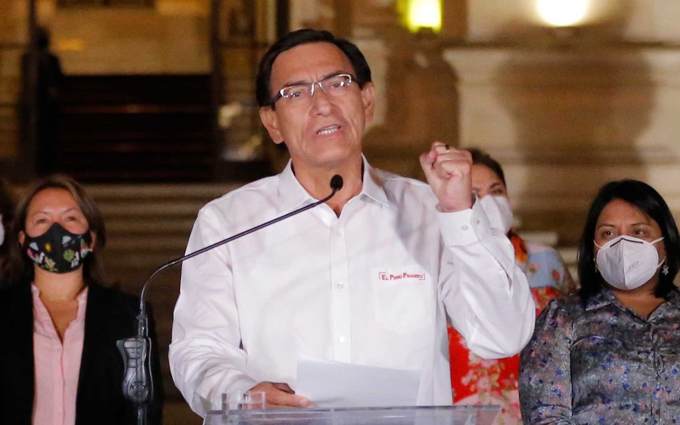 O presidente peruano Martín Vizcarra  — Foto: Luka Gonzales / AFP Photo