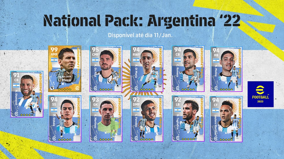 Os 11 jogadores da Argentina presentes na coleção comemorativa do título da Copa do Mundo — Foto: Divulgação