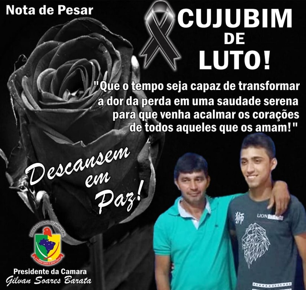 Pai e filho foram mortos em estrada rural de Cujubim — Foto: Câmara Cujubim/Reprodução