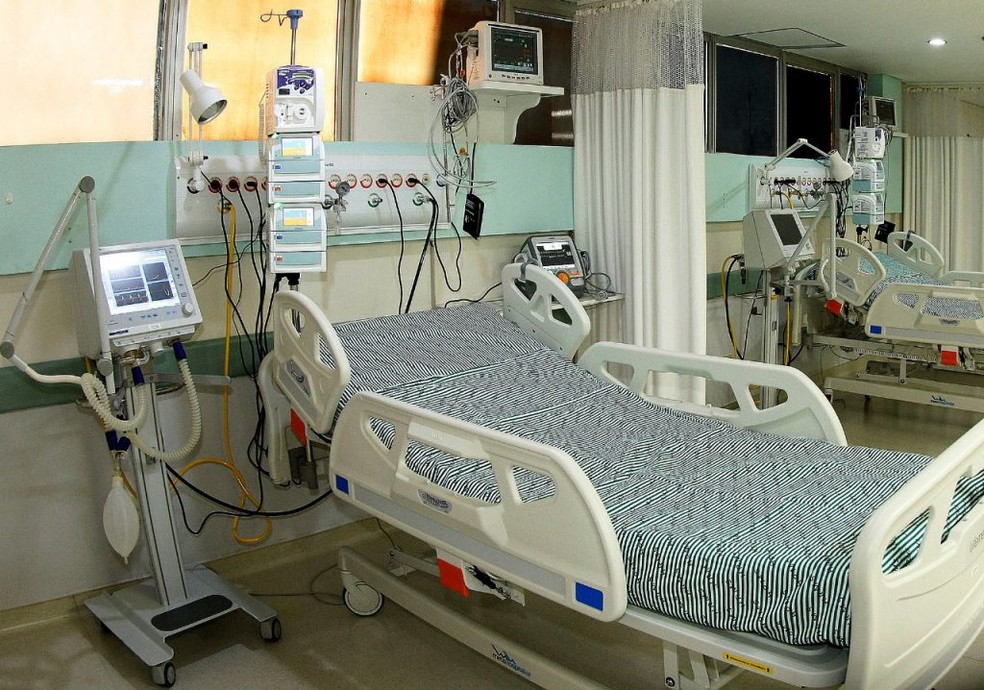 Leitos de UTI em Hospital de Campanha em Campo Grande (MS) — Foto: Hospital Regional/Divulgação