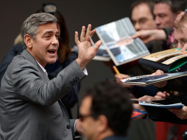 08/02:  George Clooney divulga o filme 'Caçadores de obras-primas' no Festival de Berlim 2014. (Foto: AFP PHOTO/JOHANNES EISELE)