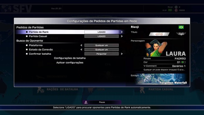 Configure as batalhas rápidas em Street Fighter 5 (Foto: Reprodução/Felipe Vinha)