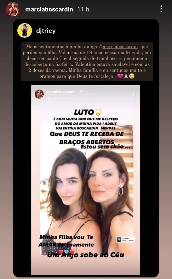 Amigos fazem homenagem a Valentina (Foto: Reprodução / Instagram)