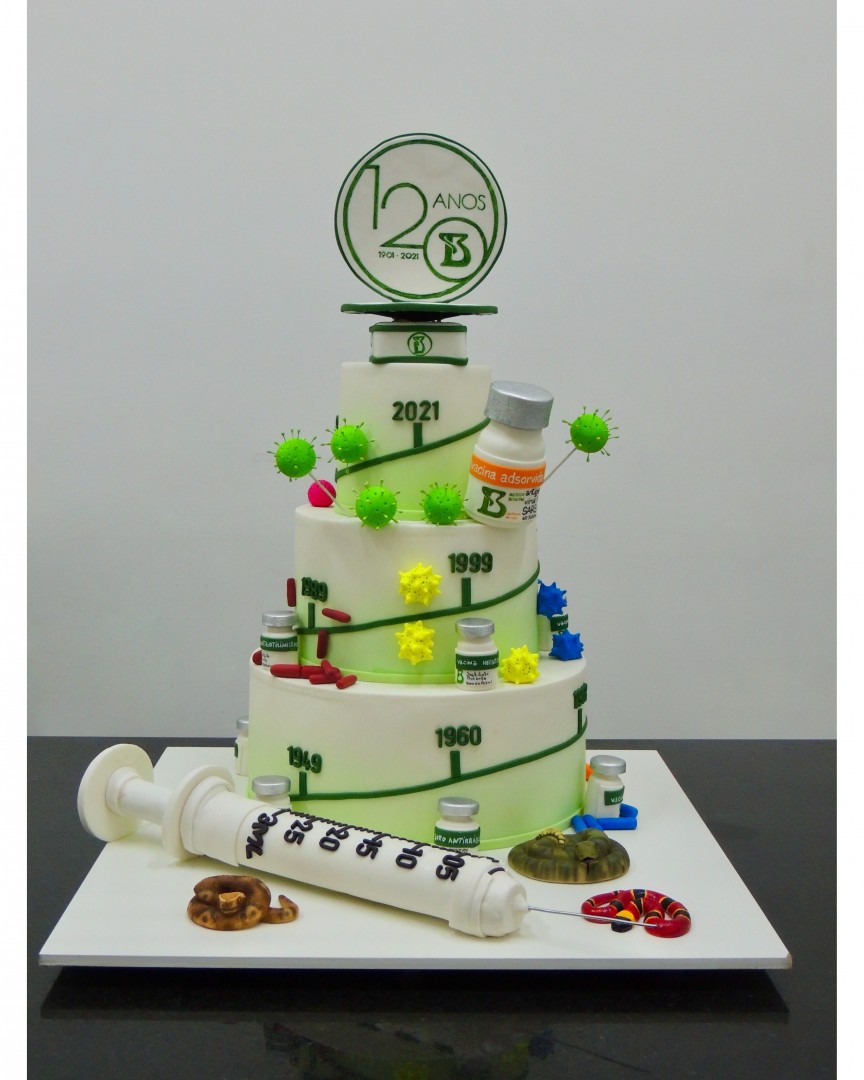 O bolo de Buddy Valastro em homenagem ao Instituto Butantan (Foto: Reprodução/Instagram)