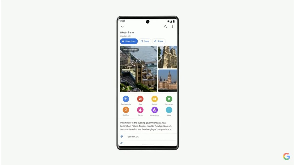 google-maps-immersive-view-google-i/o-22 — Foto: Divulgação/Google i/O 22