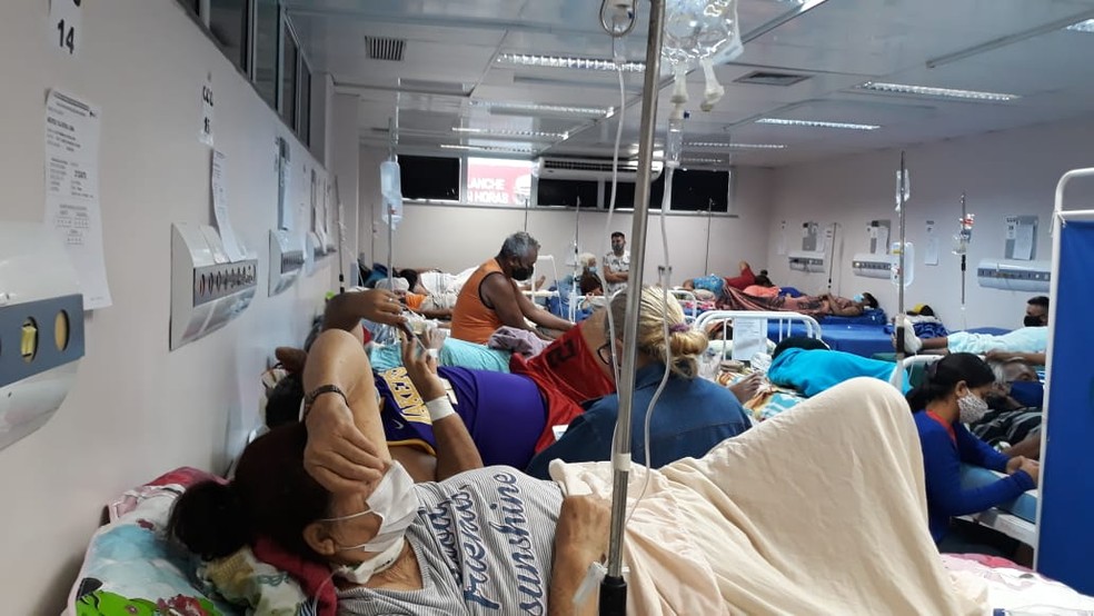 Hospital 28 de Agosto lotado, em Manaus. — Foto: Divulgação/Simeam