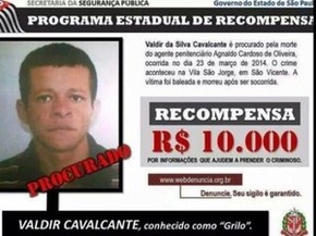 Governo fornecia recompensa de R$ 10 mil por Valdir (Foto: Divulgação/Polícia Militar)