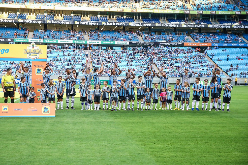 Grêmio fez primeiro jogo do ano na Arena contra o Juventude — Foto: Lucas Uebel/Divulgação Grêmio