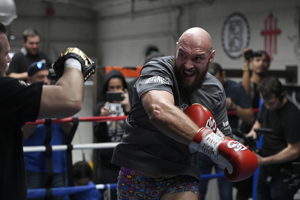 Tyson Fury treinando: seu pai quer encarar Mike Tyson no ringue — Foto: John McCoy/Getty Images