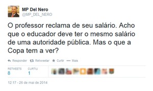 Del Nero twitter salários professores Copa do Mundo (Foto: Reprodução / Twitter)