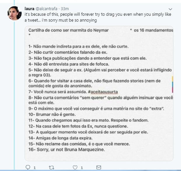 Publicação de fã de Bruna Marquezine (Foto: Reprodução/Twitter) Publicação de fã de Bruna Marquezine (Foto: Reprodução/Twitter)