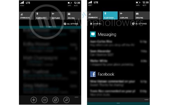 Fotos vazadas mostram como será a área de notificações do Windows Phone 8.1 (Foto: Reprodução/The Verge) (Foto: Fotos vazadas mostram como será a área de notificações do Windows Phone 8.1 (Foto: Reprodução/The Verge))