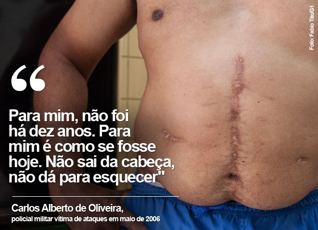Soldado Oliveira levou 11 tiros nos ataques (Foto: Fabio Tito/G1)