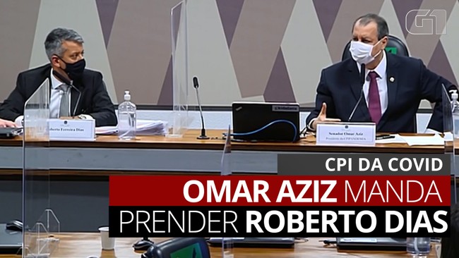 VÍDEO: Omar Aziz manda prender ex-diretor do Ministério da Saúde sob a acusação de mentir à CPI