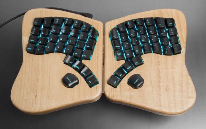 Keyboardio ? confeccionado em madeira e tem teclas m?canicas da Matias (Foto: Reprodu??o/Kickstarter)
