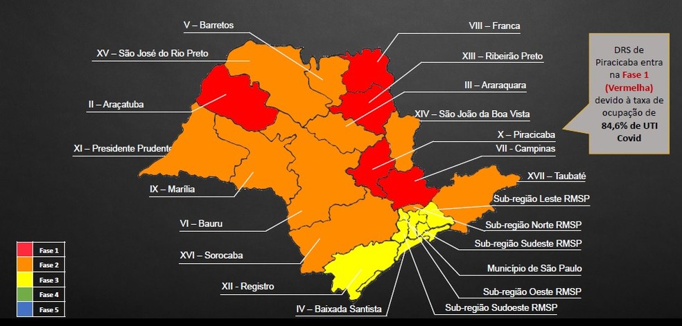 Mapa do Plano SP foi atualizado nesta sexta-feira (17) &mdash; Foto: Arte-SP