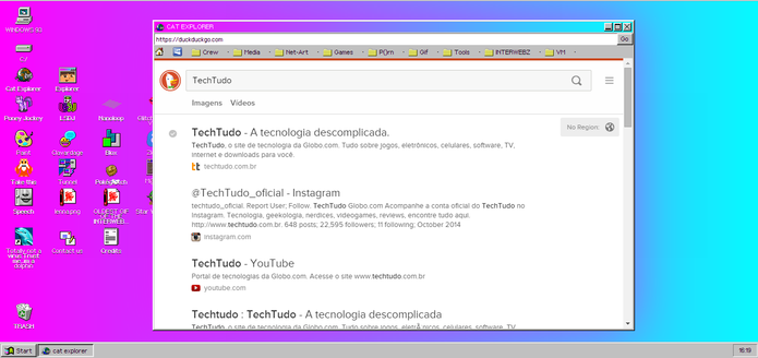 Cat Explorer é o navegador do Windows 93 (Foto: Reprodução/Elson de Souza)