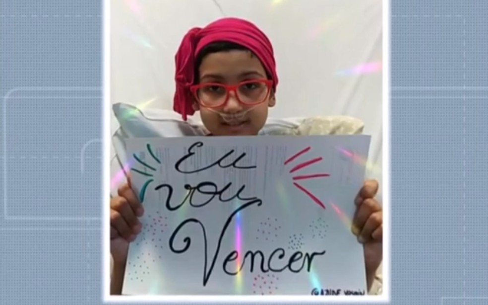 Yasmin Nunes tem 11 anos e sofre de um tipo raro de leucemia agressiva — Foto: Reprodução/TV Subaé
