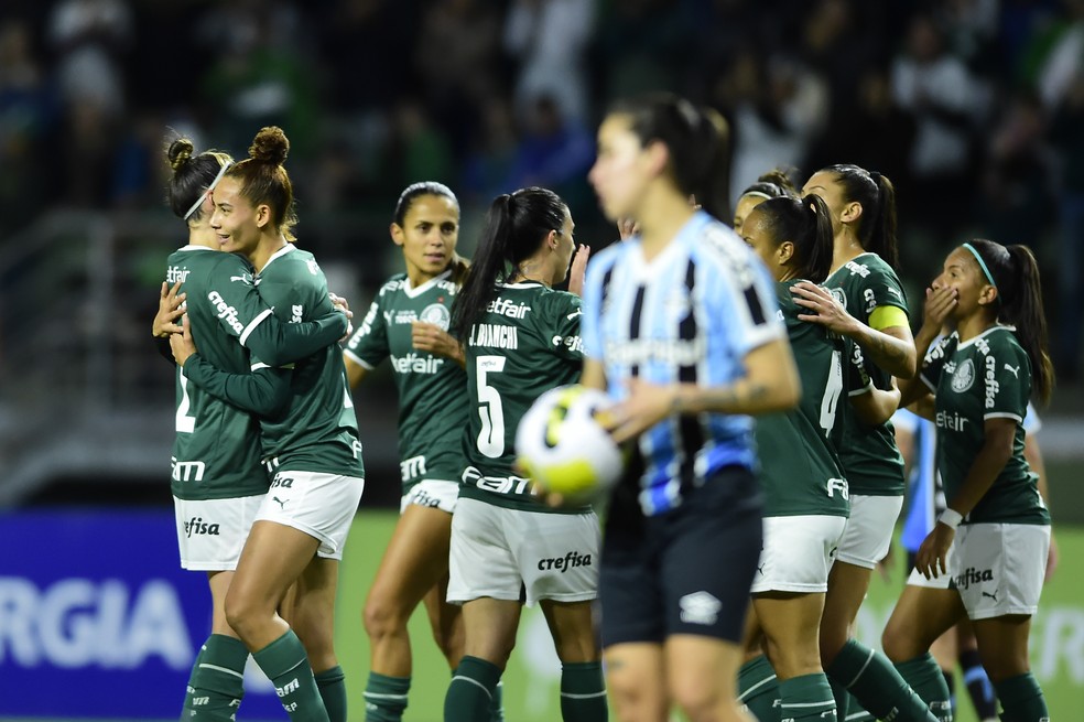 Palmeiras sustentou a grande vantagem do primeiro jogo contra o Grêmio — Foto: Divulgação/CBF