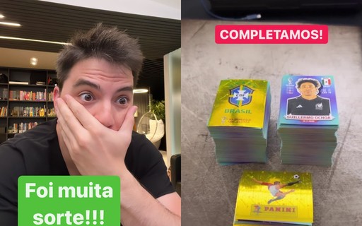 thumbnail de Felipe Neto gasta R$ 1.080 em pacotes de figurinhas e completa álbum da Copa em uma noite: "Muita sorte"