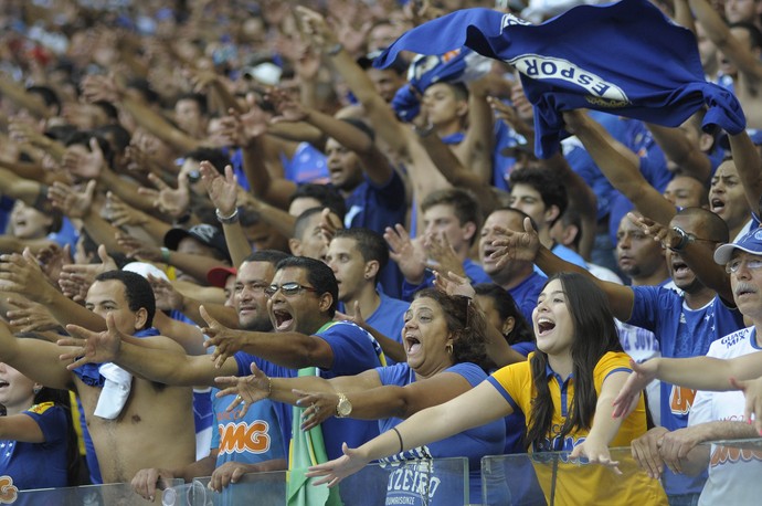 Torcida do Cruzeiro faz a festa no jogo contra o Botafogo no Mineirão (Foto: Gualter Naves/Light Press)