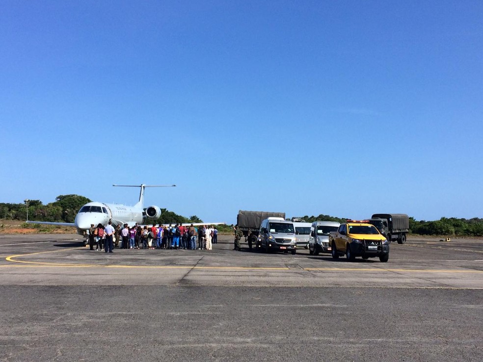 Venezuelanos chegam na Bahia após 5h de viagem — Foto: Giana Mattiazzi/TV Bahia