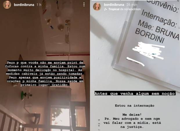Bruna Bordini posta em hospital (Foto: Reprodução/Instagram)