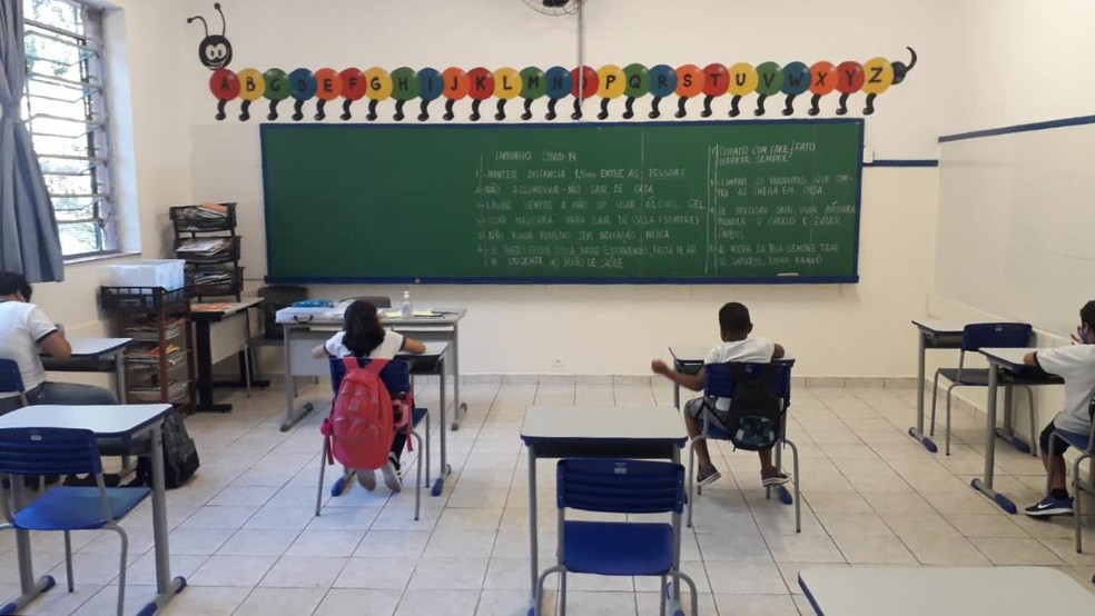Sala de aula de escola municipal na Zona Norte de São Paulo. — Foto: Arquivo pessoal