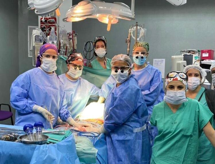 Equipe composta por nove mulheres se reúne para cirurgia de emergência (Foto: Reprodução / Instagram)