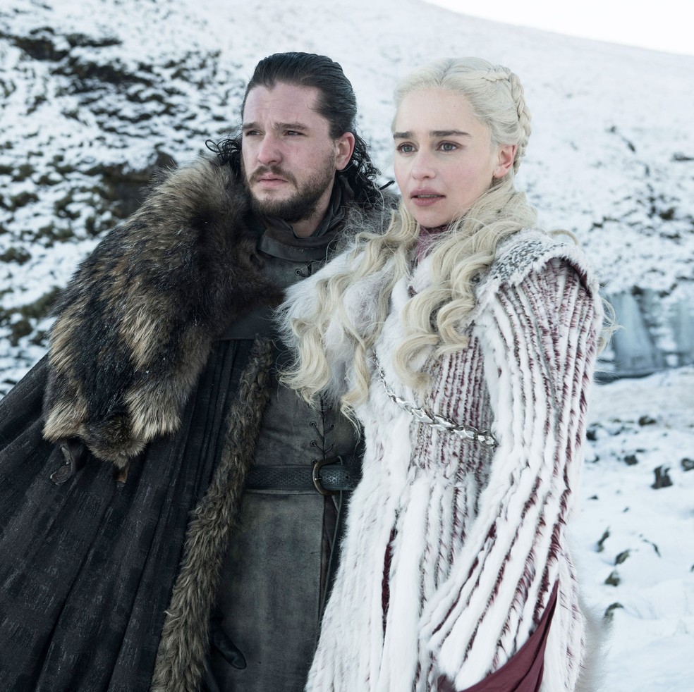 Jon Snow (Kit Harington) e Daenerys Targarye (Emilia Clarke) em 'Game of Thrones' — Foto: Divulgação/HBO