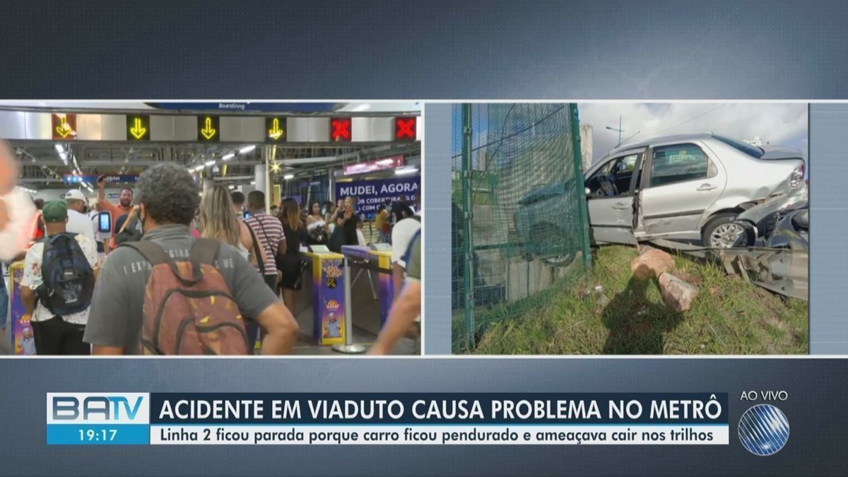 Dois Carros Batem Em Guarda Corpo Na Avenida Bonocô Em Salvador Acidente Afetou A Linha 2 Do 