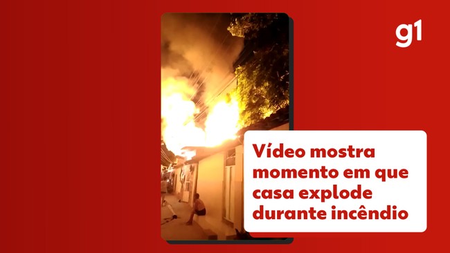 Vdeo mostra momento em que casa explode durante incndio na PB