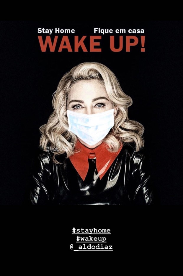Madonna faz apelo em português para que brasileiros continuem quarentena (Foto: Reprodução / Instagram)