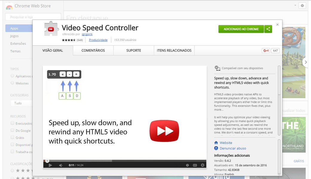 Как установить video speed controller на телефон