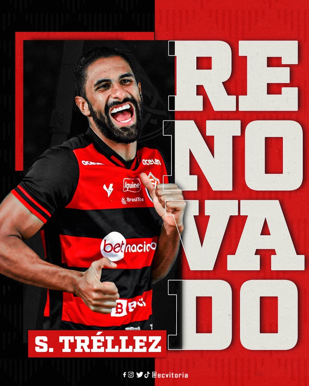 Tréllez renova com o Vitória — Foto: EC Vitória / Divulgação