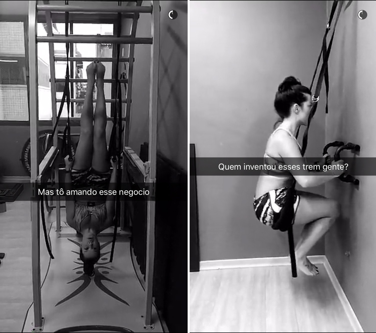 A atriz pegou gosto pelo pilates recentemente (Foto: Reprodução Snapchat)