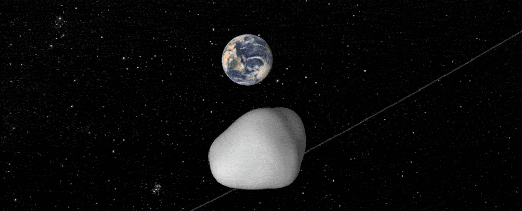 Projeção artística do asteroide 2012 TC4 (Foto: NASA/JPL-Caltech)