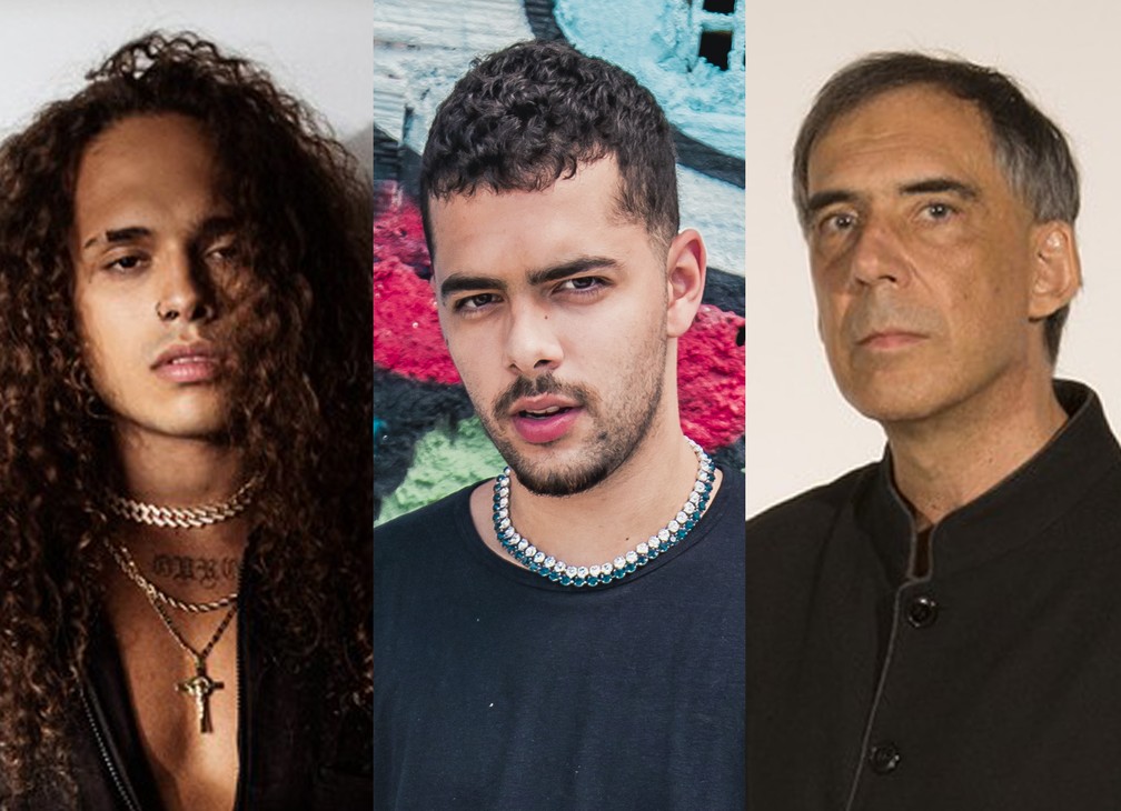 Vitão, Pedro Sampaio e Arnaldo Antunes fazem lives neste sábado (3) — Foto: Divulgação; Pedro Pereira/Divulgação; Marcia Xavier/Divulgação