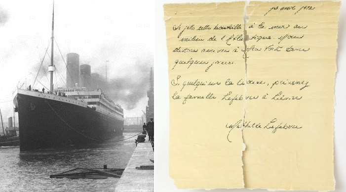 Carta teria sido jogada por passageira do Titanic (Foto: Reprodução/The Sun)