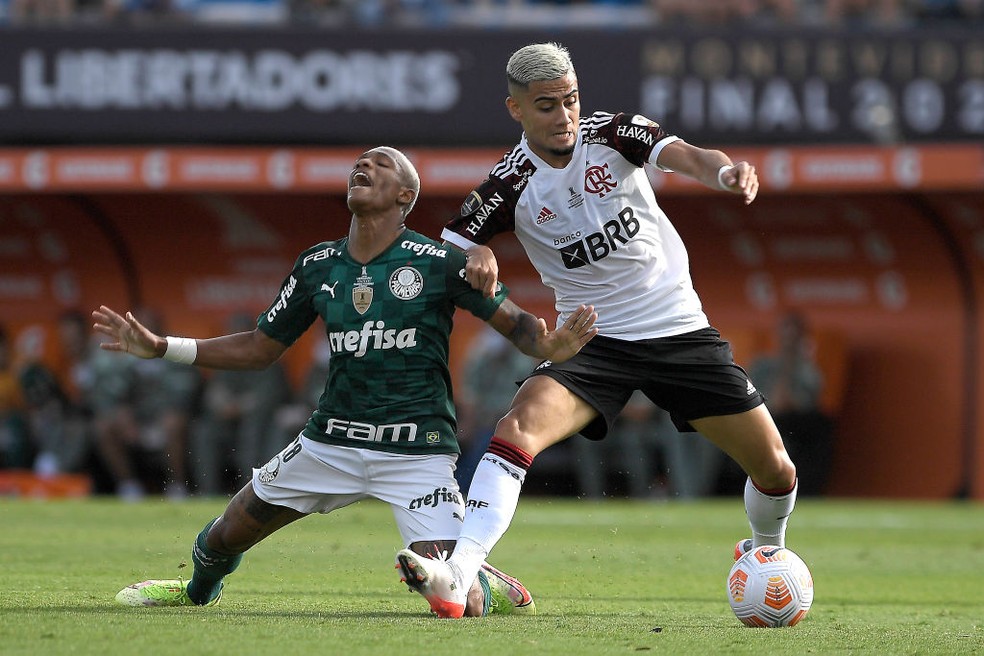 Andreas Pereira na derrota do Flamengo para o Palmeiras — Foto: Getty Images