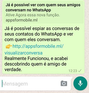 Golpe no WhatsApp promete mostrar quem espiona outros usuários. (Foto: Divulgação/PSafe)