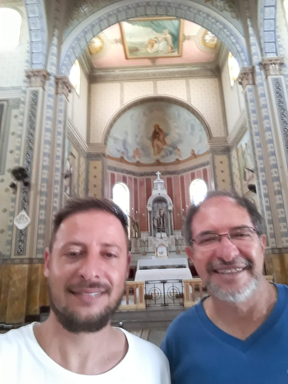 Nilton Flores com o filho Frederico Flores.  — Foto: Arquivo pessoal