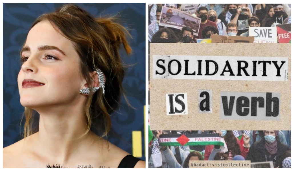 O post pró-Palestina compartilhado por Emma Watson (Foto: Getty Images/Instagram)