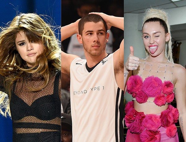 Selena Gomez, Nick Jonas, Miley Cyrus (Foto: Getty Images)