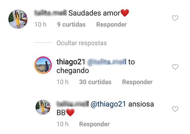 Thiago Magalhães troca comentários com fãs (Foto: Reprodução)