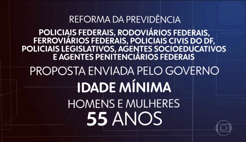 Proposta enviada pelo para carreiras policiais  — Foto: Reprodução/TV Globo