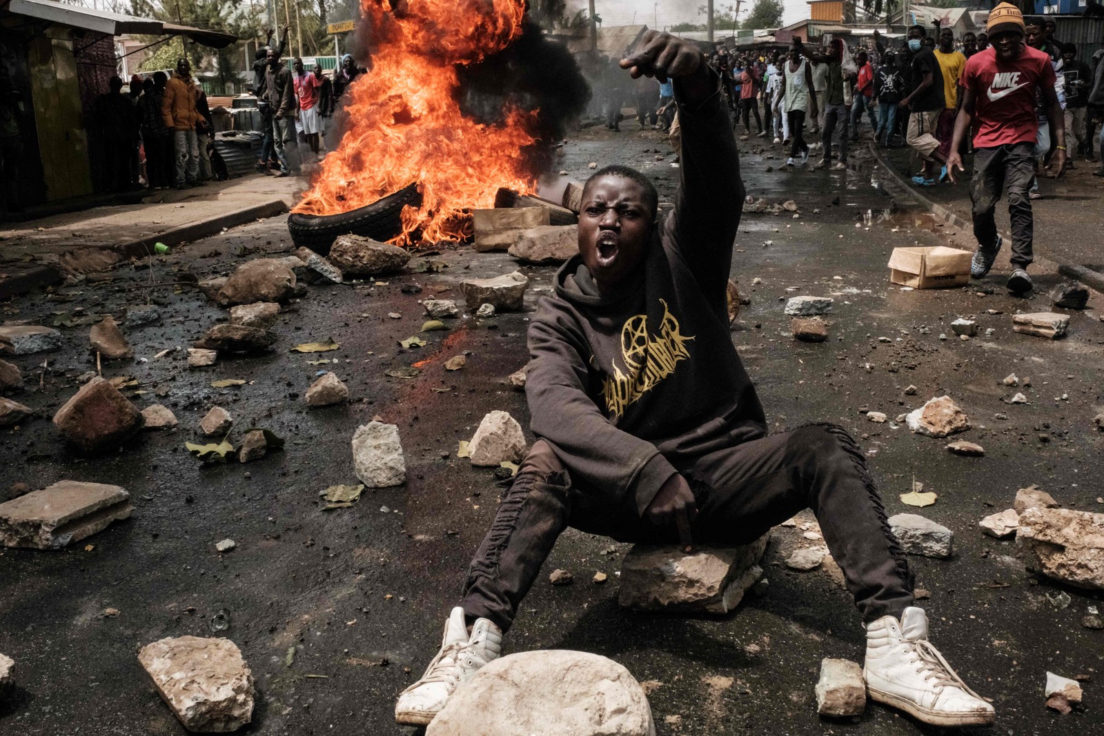 Oposição convoca manifestações contra possível fraude na eleição presidencial do Quênia — Foto: YASUYOSHI CHIBA/AFP