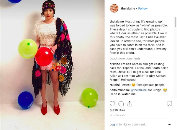 O post feito pela atriz Lalaine Vergara-Paras lamentando as imposições estéticas feitas pela indústria do entretenimento (Foto: Instagram)