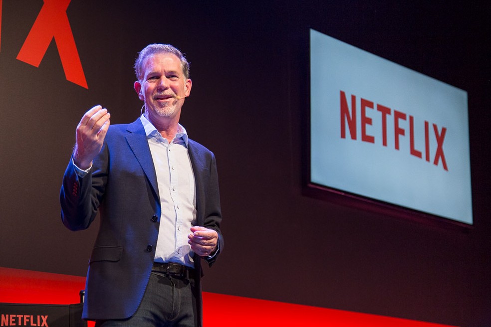 Diretor executivo da Netflix, Reed Hastings, faz anÃºncio em SÃ£o Paulo (Foto: DivulgaÃ§Ã£o/Netflix)