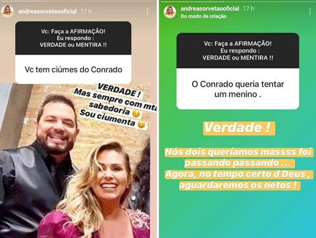 Andréa Sorvetão fala sobre relação com o marido, o cantor Conrado (Foto: Reprodução/Instagram)